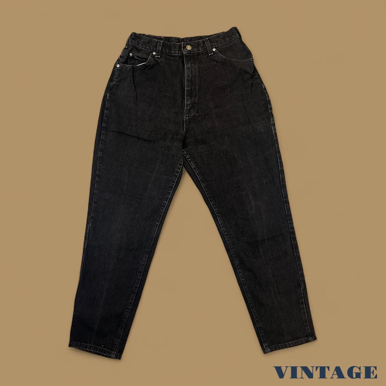 Vintage 90's Lee Tapered Leg Mom Jeans Black W28 L29