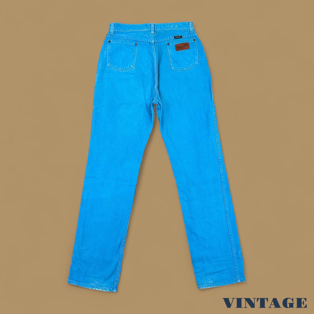 Vintage Wrangler Straight Leg Mom Jeans Teal Blue W29 L34