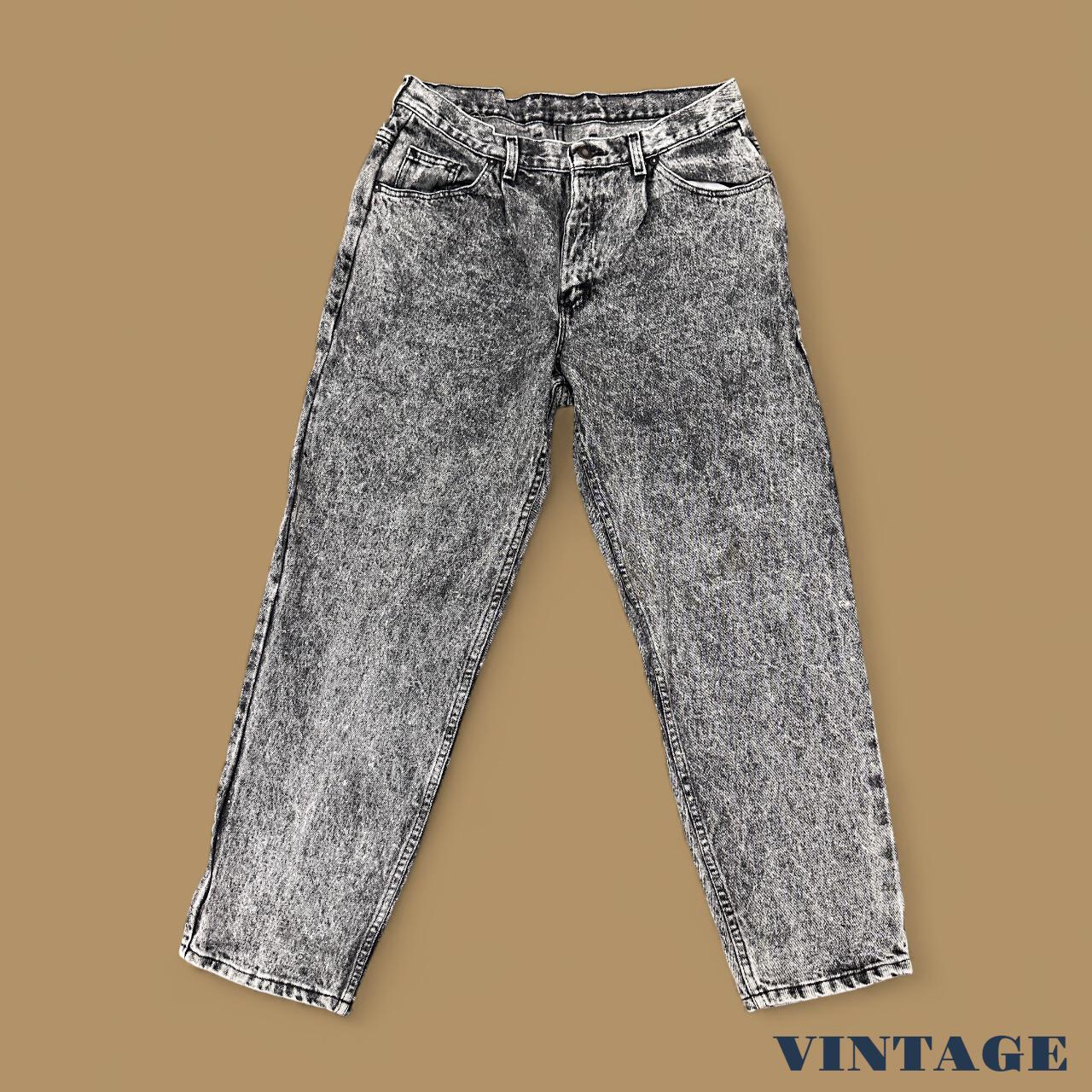 Vintage 80's Lee Straight Leg Jeans Acid Wash Grey W32 L29