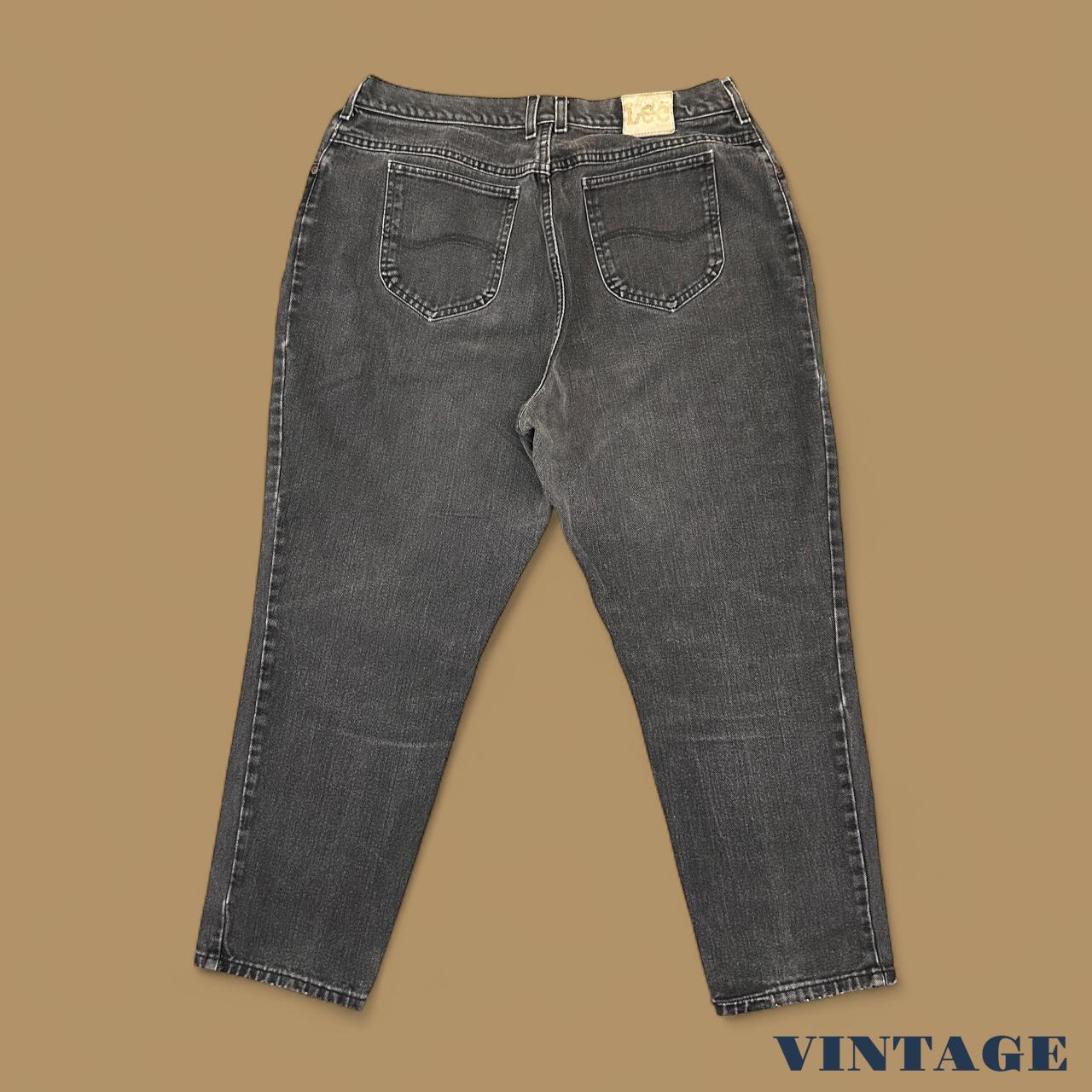 Vintage 90's Lee Tapered Leg Mom Jeans Charcoal Black W36 L28