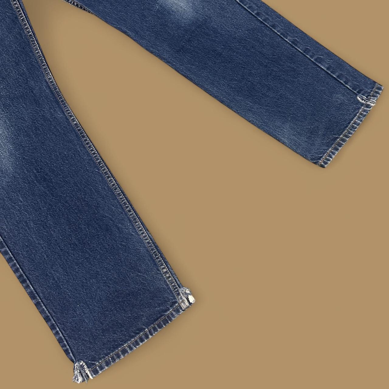 Vintage Levi's 505 Straight Leg Jeans Split Hems Dark Blue W38 L34