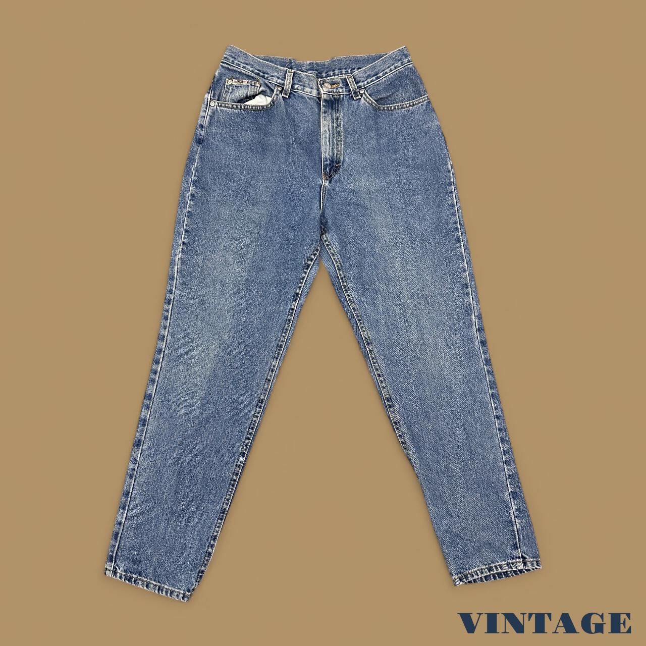 Vintage 90's Lee Tapered Leg Mom Jeans Mid Blue Stonewash W32 L30