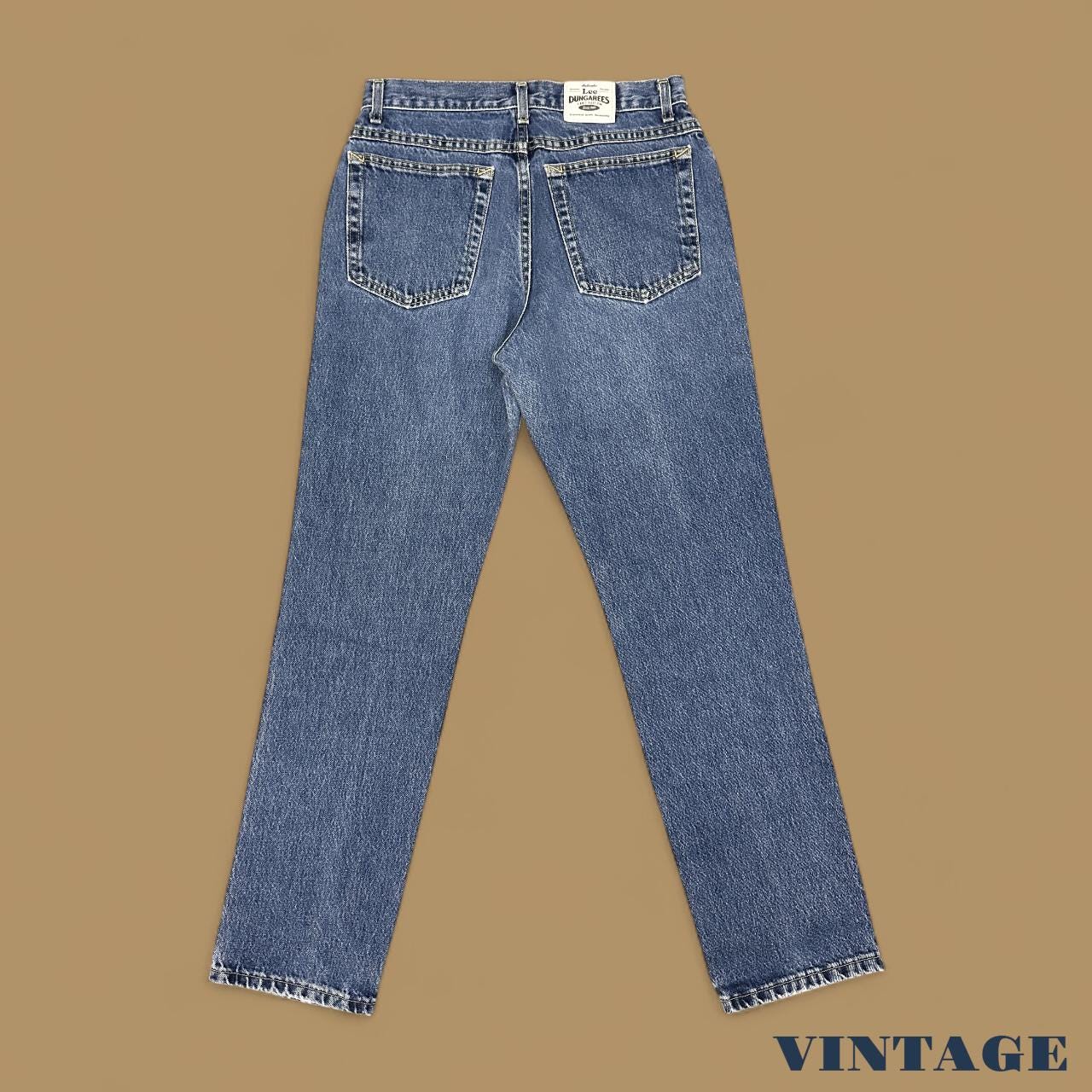 Vintage 90s Lee Dungarees Slim Straight Leg Boyfriend Jeans Mid Blue W30 L32