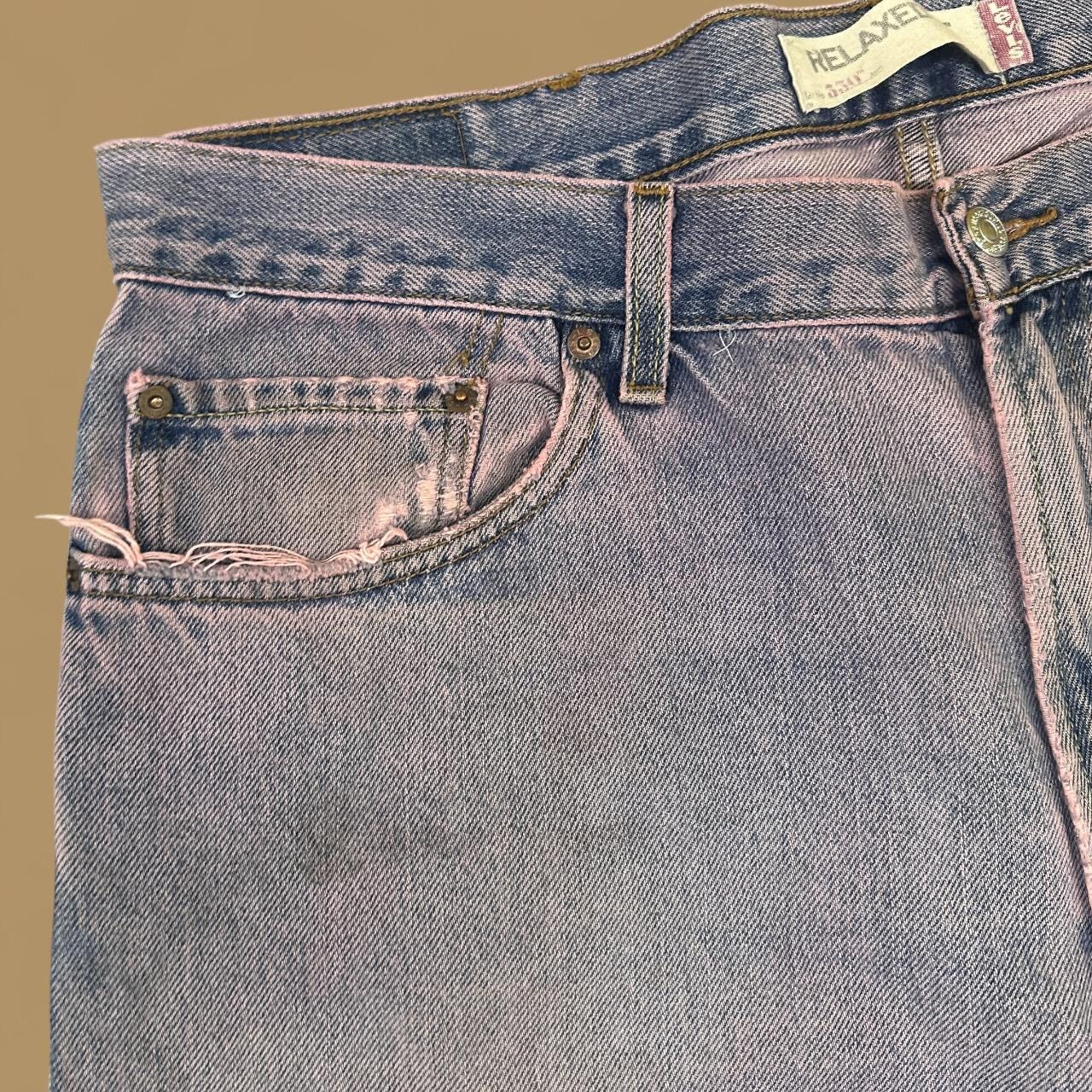 Vintage Levi's 550 Relaxed Straight Leg Jeans Pink/Blue W40 L32