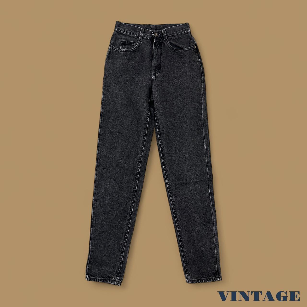 Vintage 90's Lee Tapered Leg Mom Jeans Charcoal Black W24 L29