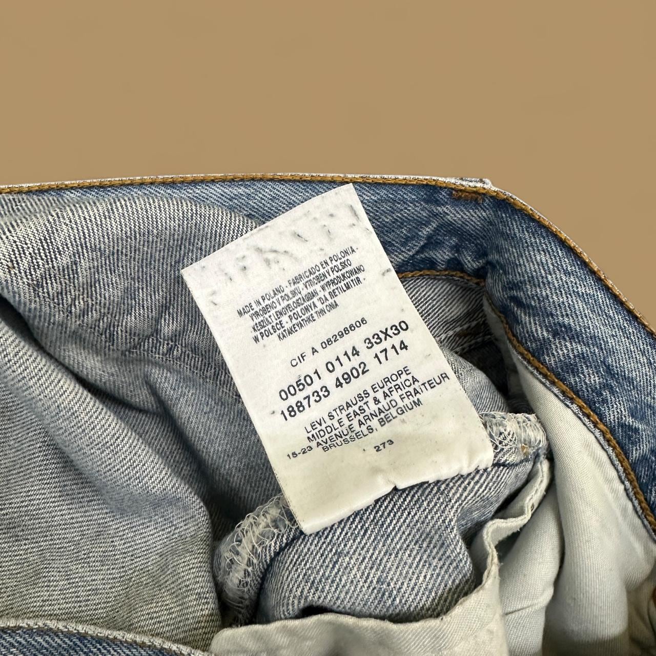 Vintage Levi's 501 Distressed Grunge Straight Leg Jeans Light Blue W33 L30