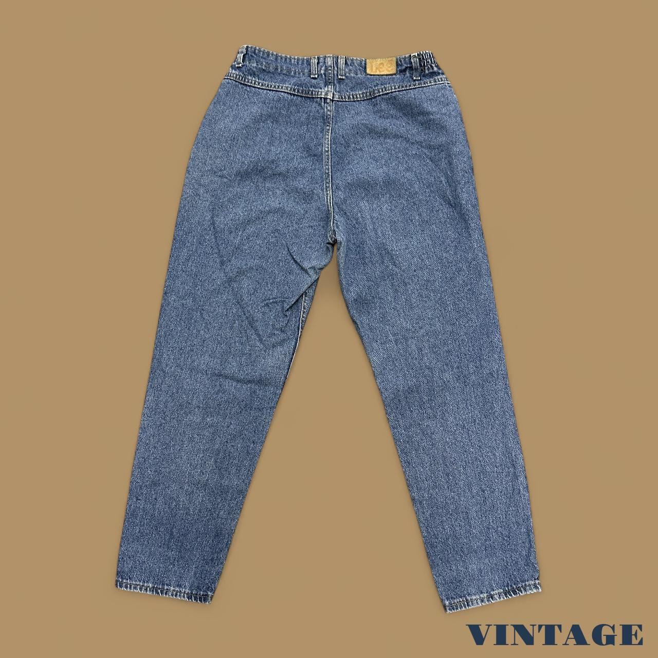 Vintage 90s Lee Elastic Waist Tapered Leg Mom Jeans Mid Blue W33 L30