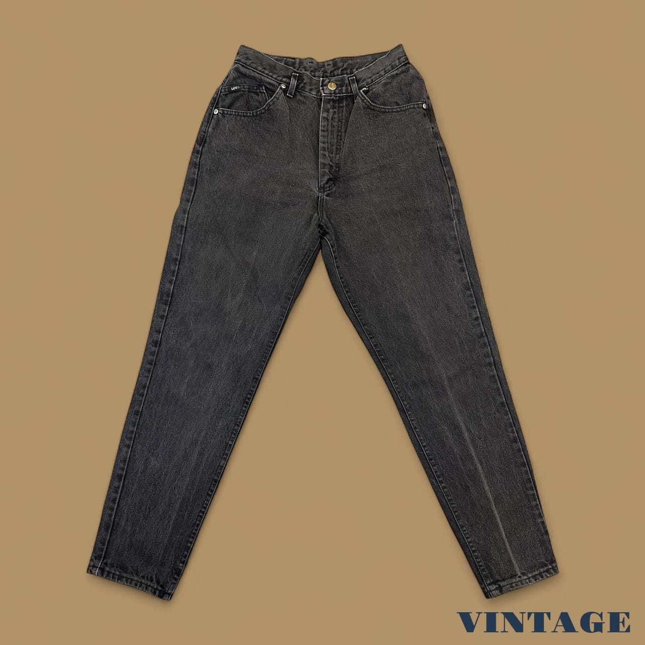Vintage 90's Lee Tapered Leg Mom Jeans Charcoal Grey W28 L30