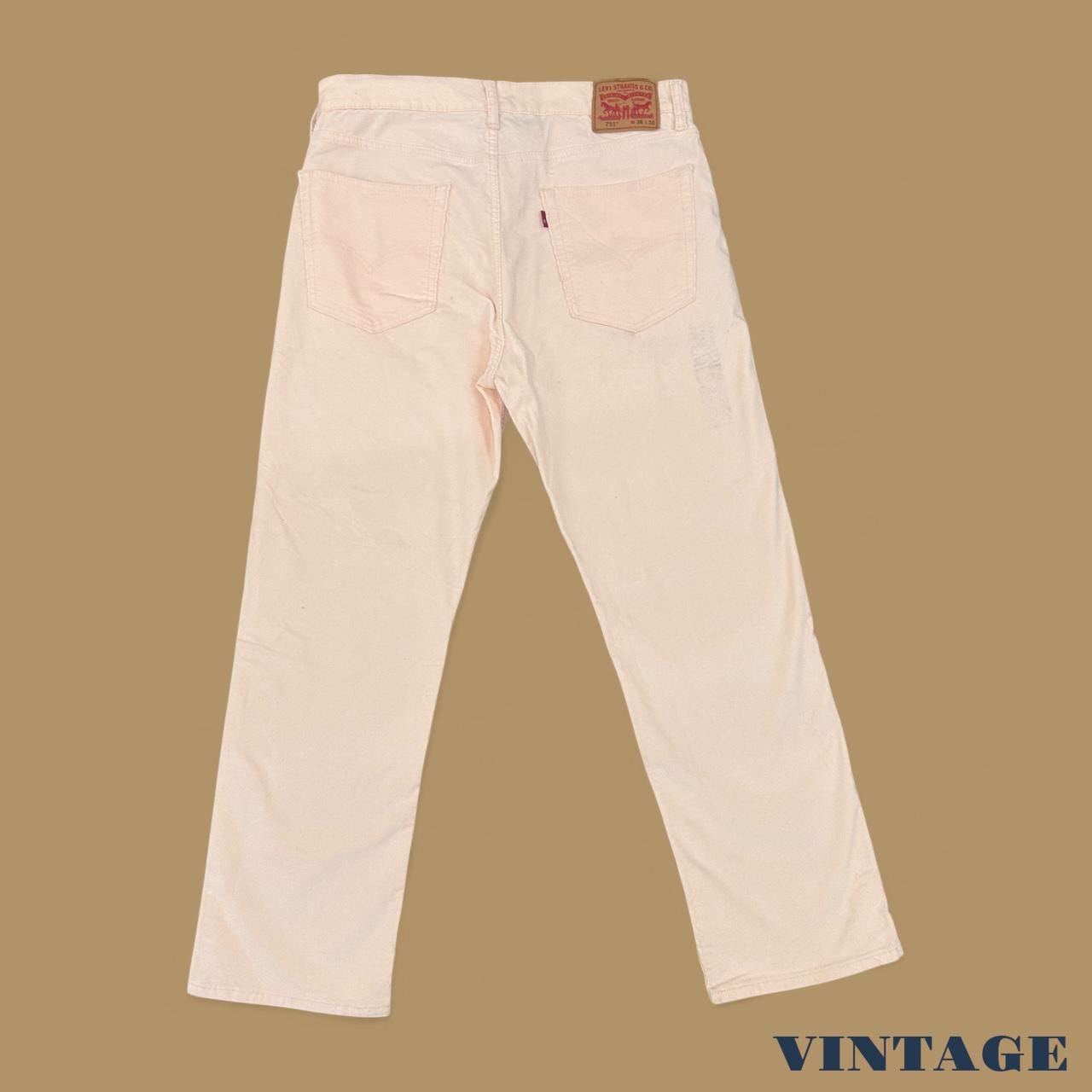 Vintage Levi's 751 Straight Leg Corduroy Trousers Pale Pink W36 L30
