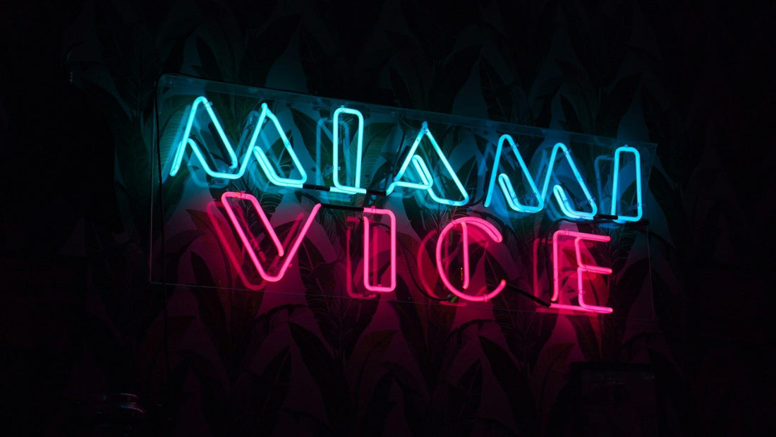 Miami Vice Neon Sign - Miami in the 80s blog post - Brag Vintage The BV Edit