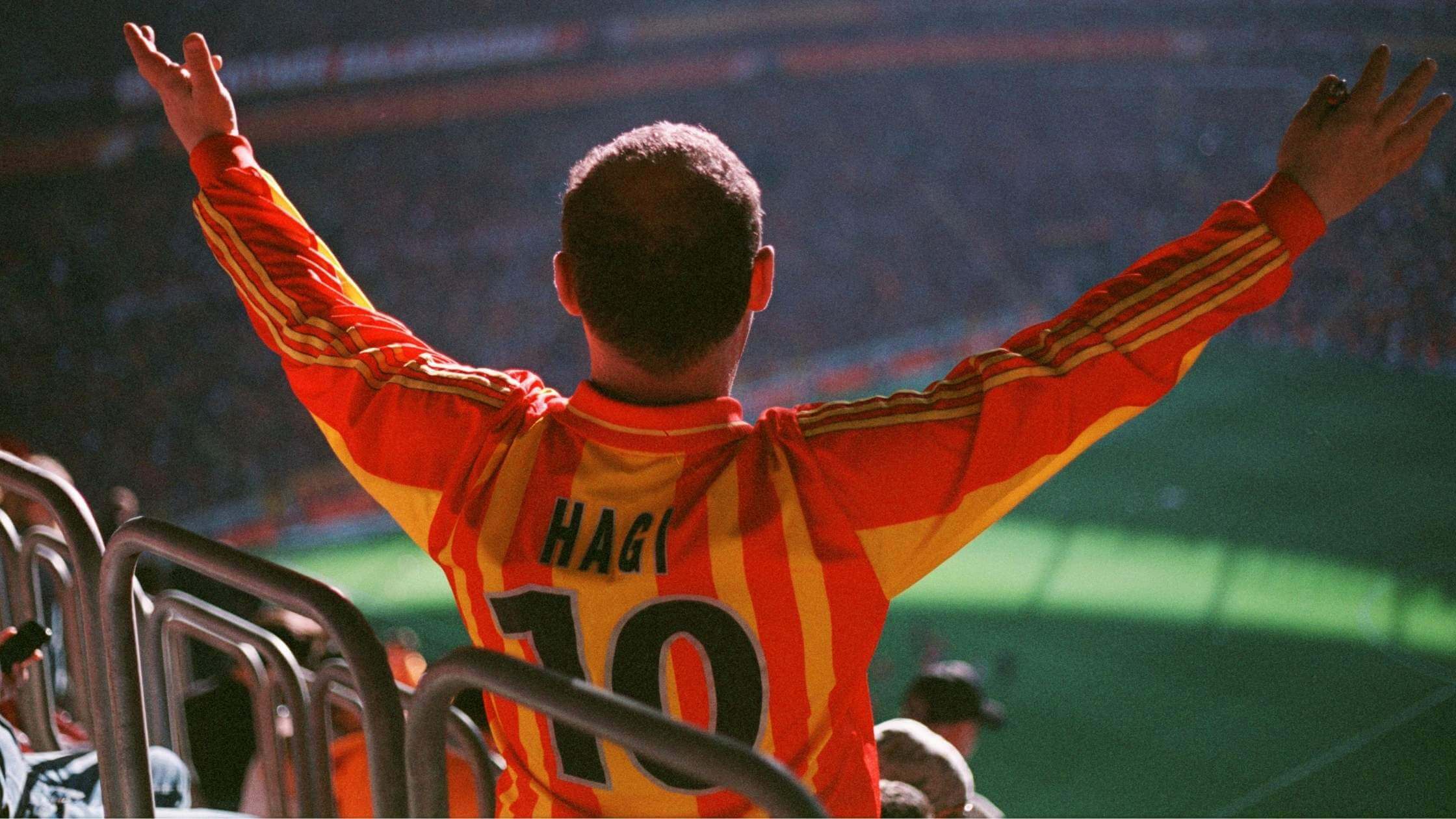 Famous football player wearing a vintage football shirt - Shop retro football shirts at Brag Vintage