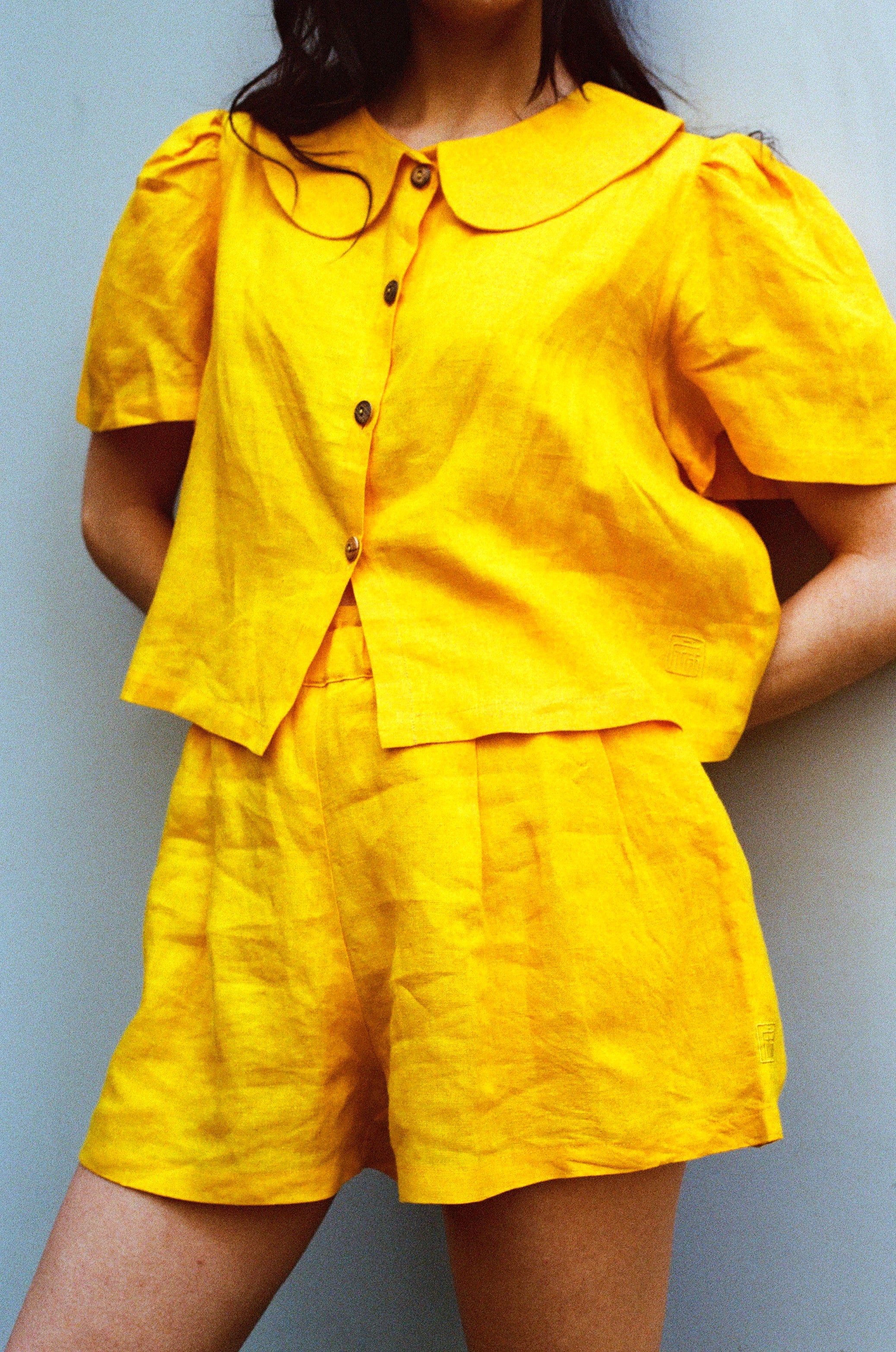 Olivia Linen Shorts - Marigold