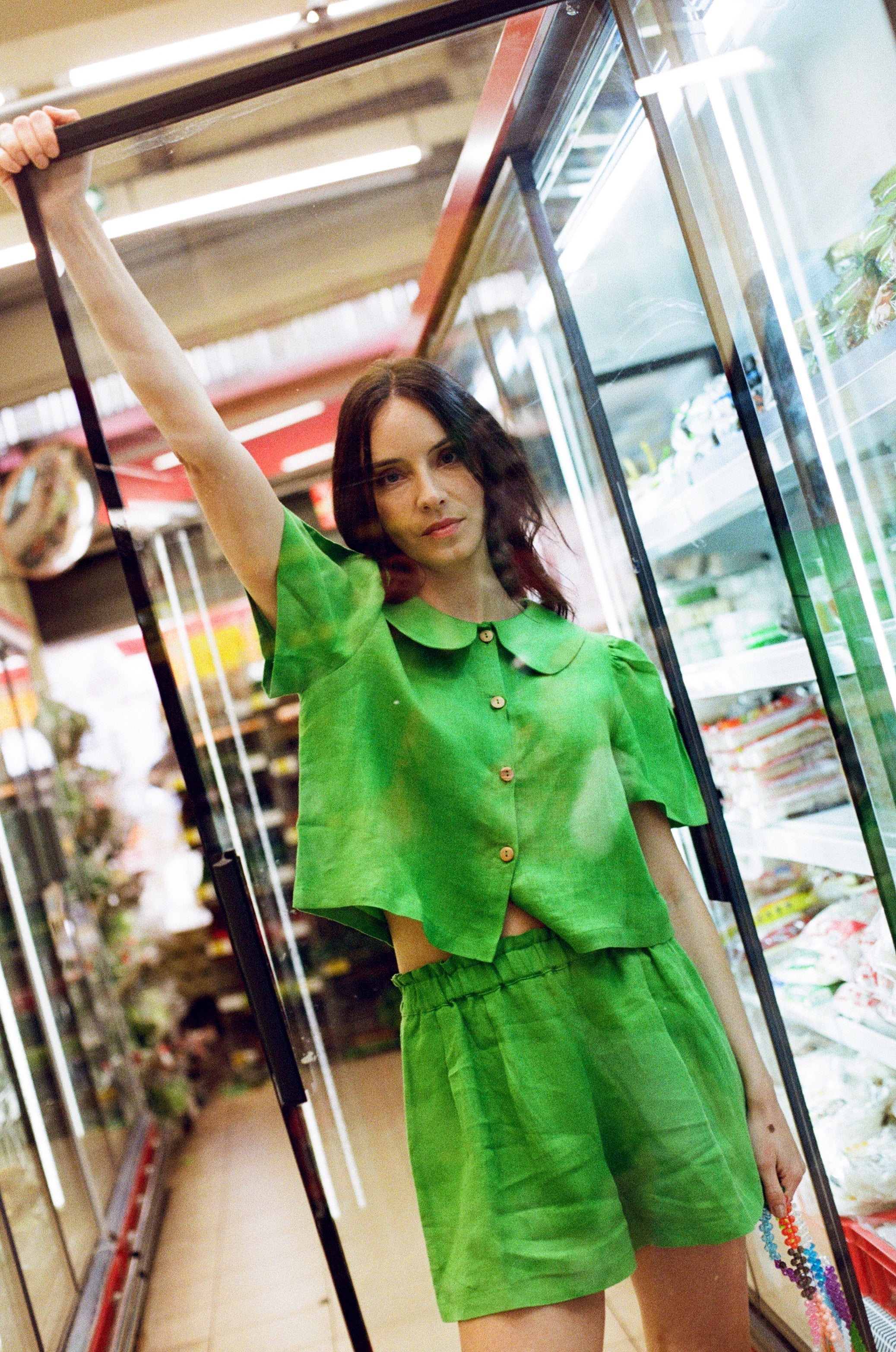 Olivia Linen Shorts - Jade - Delivery from June 2026