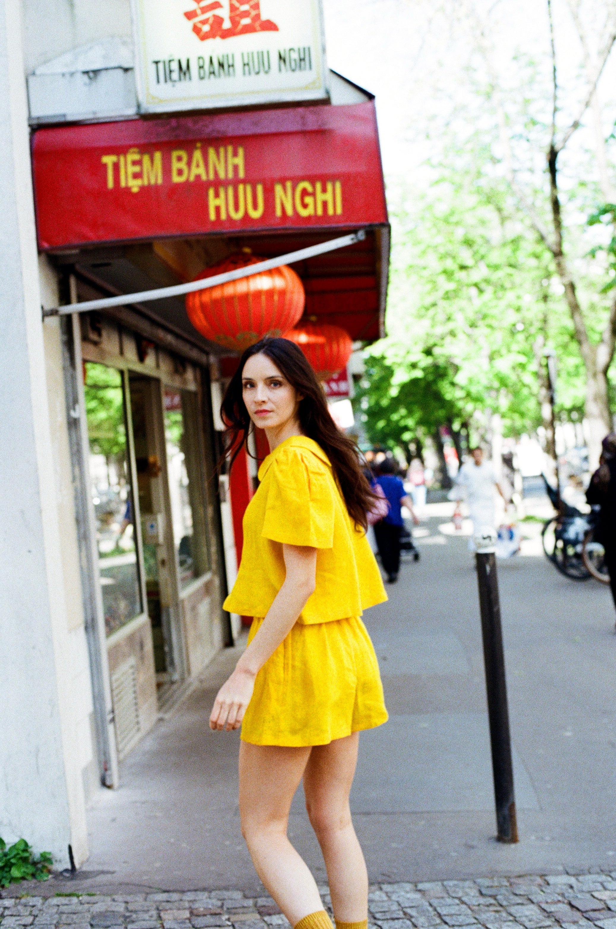 Olivia Linen Shorts - Marigold