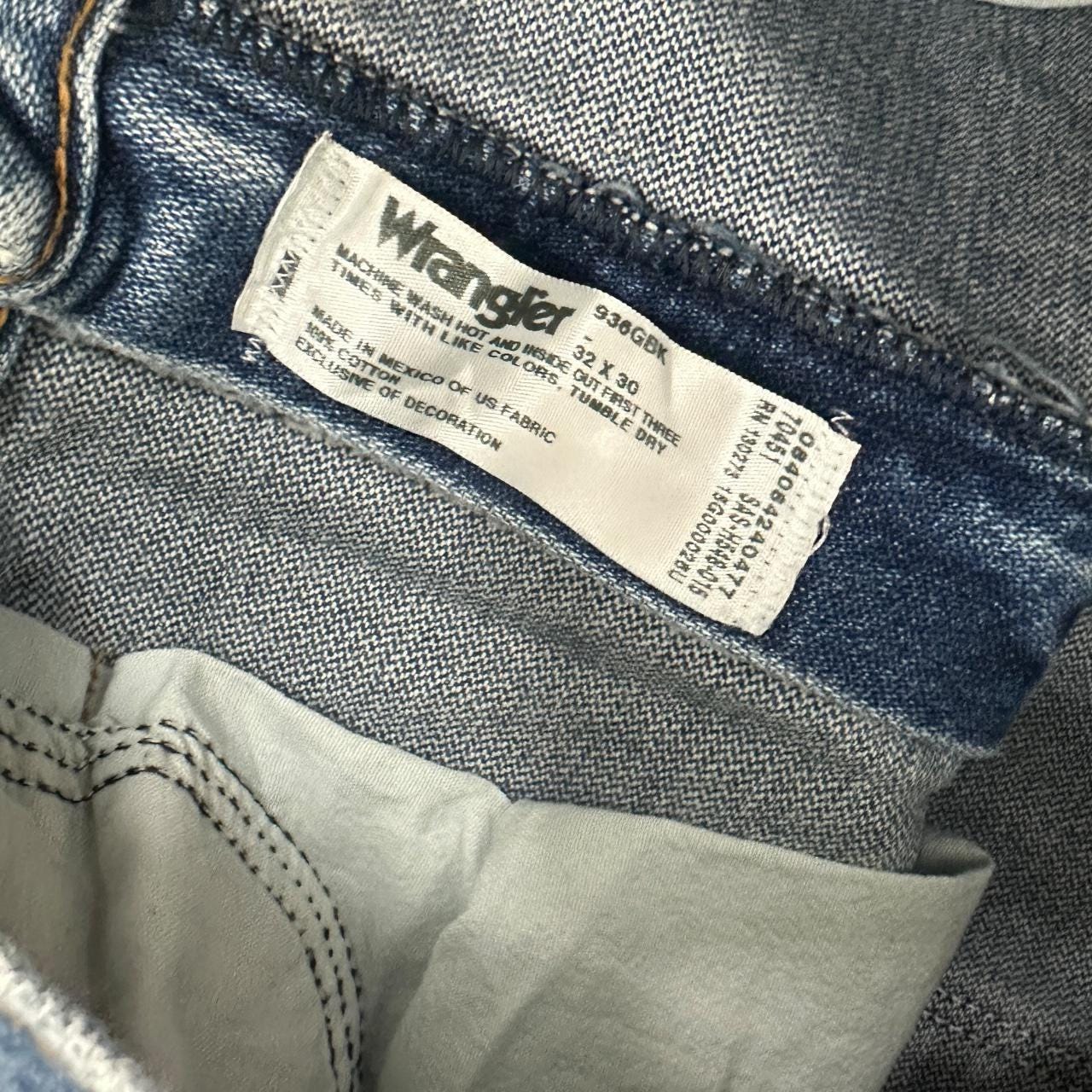 Vintage Wrangler USA Custom Bird Patched Straight Leg Jeans Mid Blue W32 L30