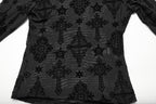 Punk Rave Ravena Cross Flocking Mesh Top