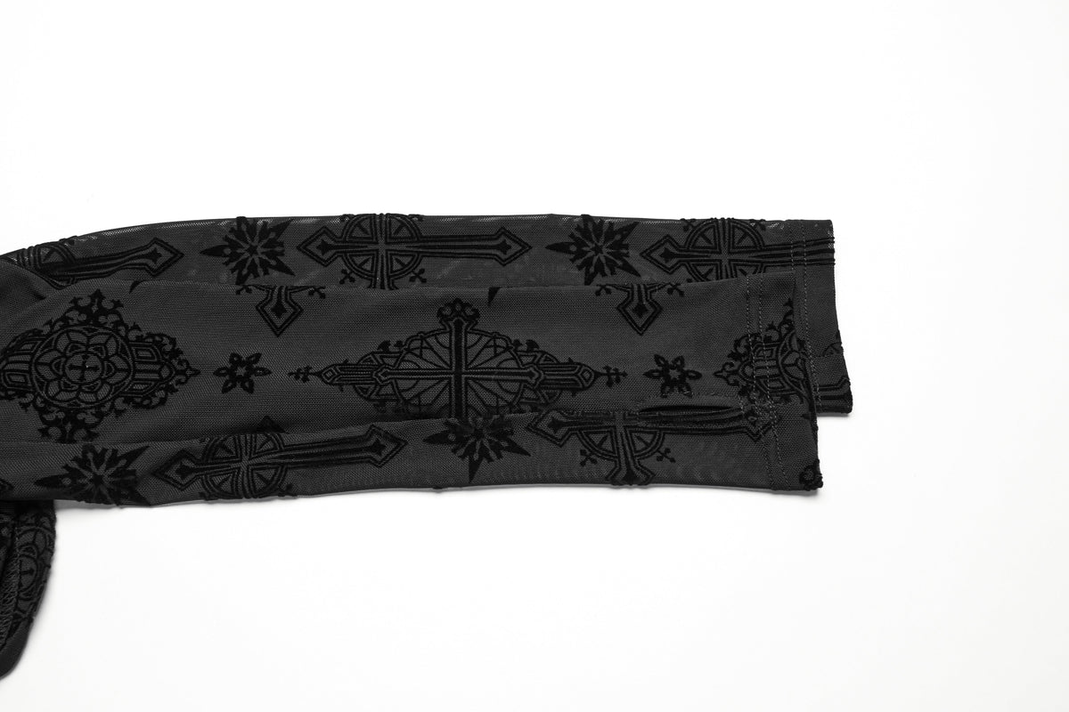 Punk Rave Ravena Cross Flocking Mesh Top
