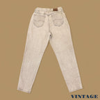 Vintage 90s Lee Tapered Leg Mom Jeans Beige W28 L30