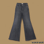 Vintage Wrangler Wandered High Rise Flared Jeans Charcoal Black W24 L30