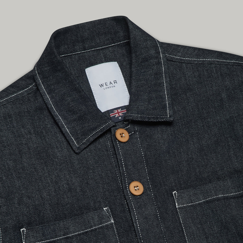 Turner Long Sleeve Shacket - Denim Stay Blue