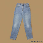 Vintage 90&#39;s Lee Tapered Leg Mom Jeans Mid Blue W28 L30