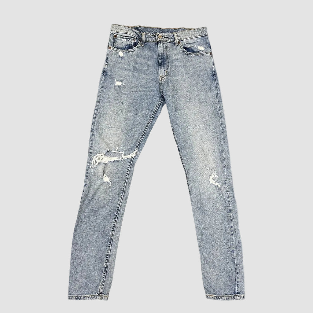 Vintage Levi's 512 Distressed Slim Straight Jeans Light Blue W32 L34