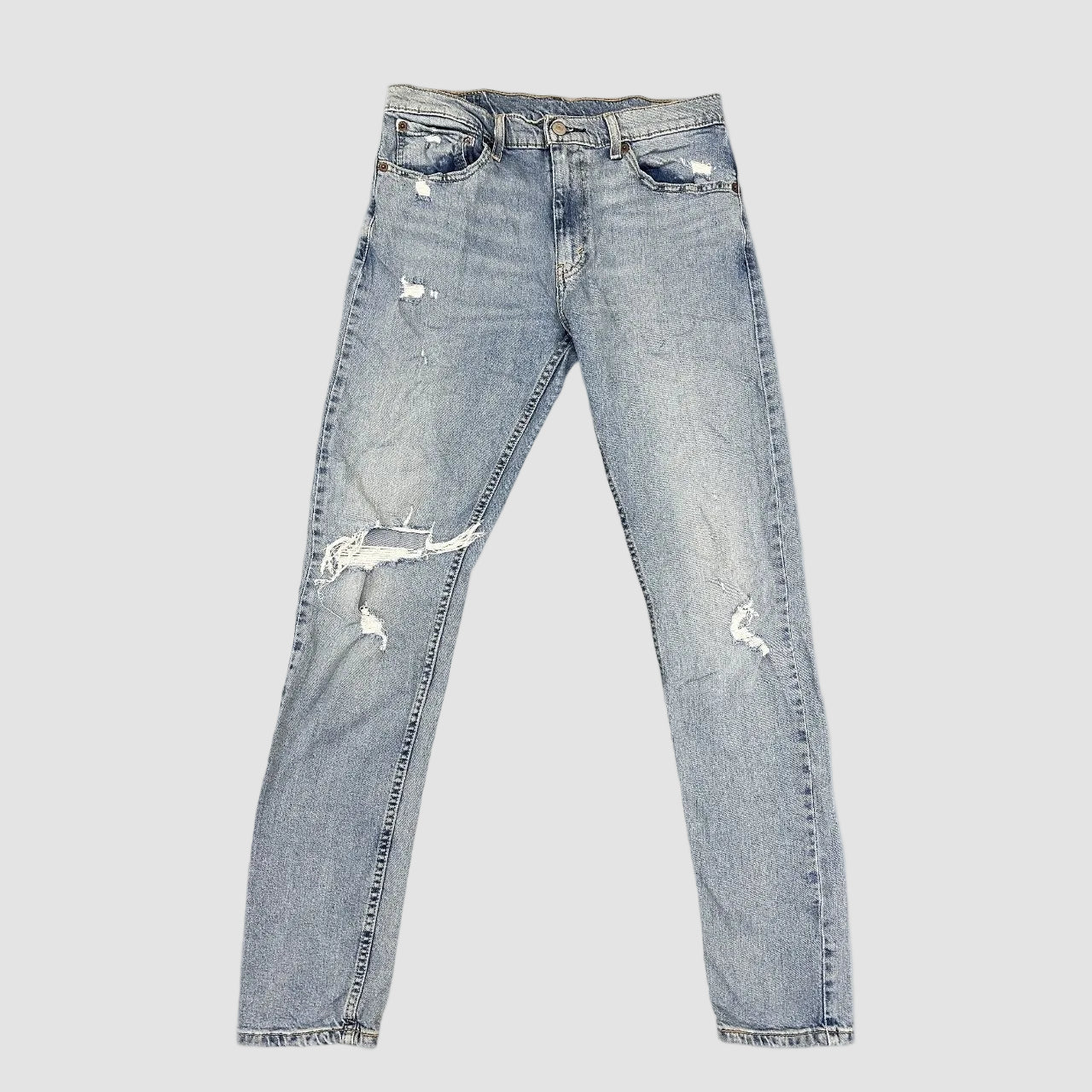 Vintage Levi's 512 Distressed Slim Straight Jeans Light Blue W32 L34