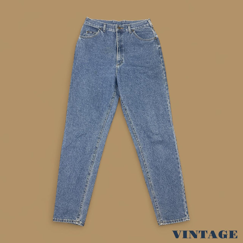 Vintage 90s Lee USA Made Tapered Leg Mom Jeans Mid Blue W32 L36