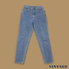 Vintage 90s Lee USA Made Tapered Leg Mom Jeans Mid Blue W32 L36