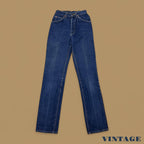 Vintage Lee Straight Leg Boyfriend Jeans Dark Blue W25 L36