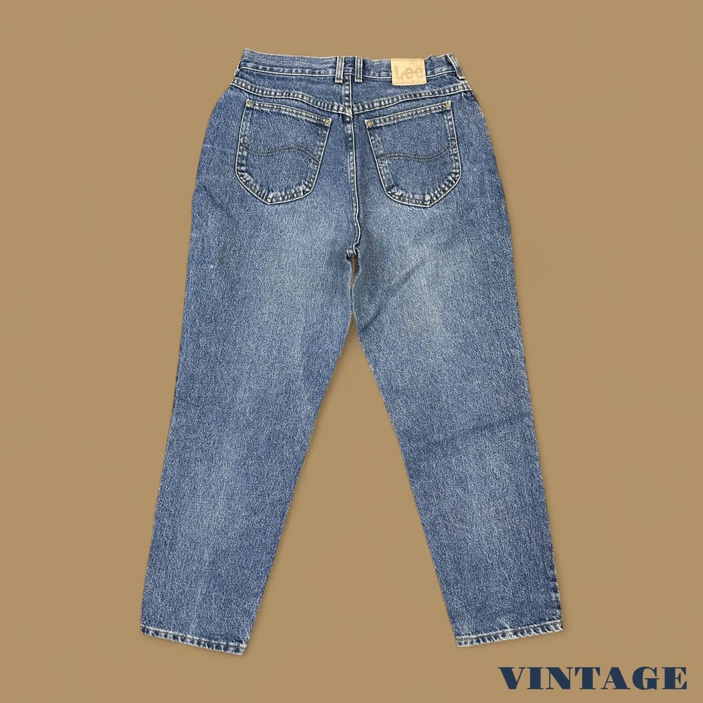 Vintage 90&#39;s Lee Tapered Leg Mom Jeans Mid Blue W30 L29