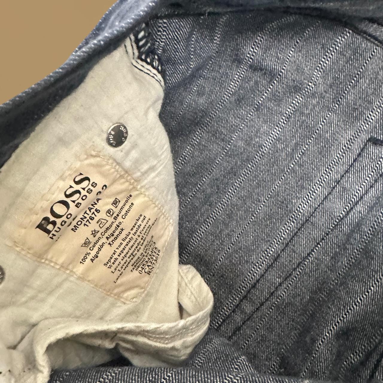 Vintage Hugo Boss Montana Straight Pinstripe Jeans Dark Blue W32 L32