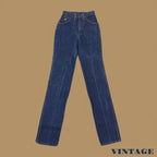 Vintage 80s Wrangler Straight Leg Petite Jeans Dark Blue W22 L34