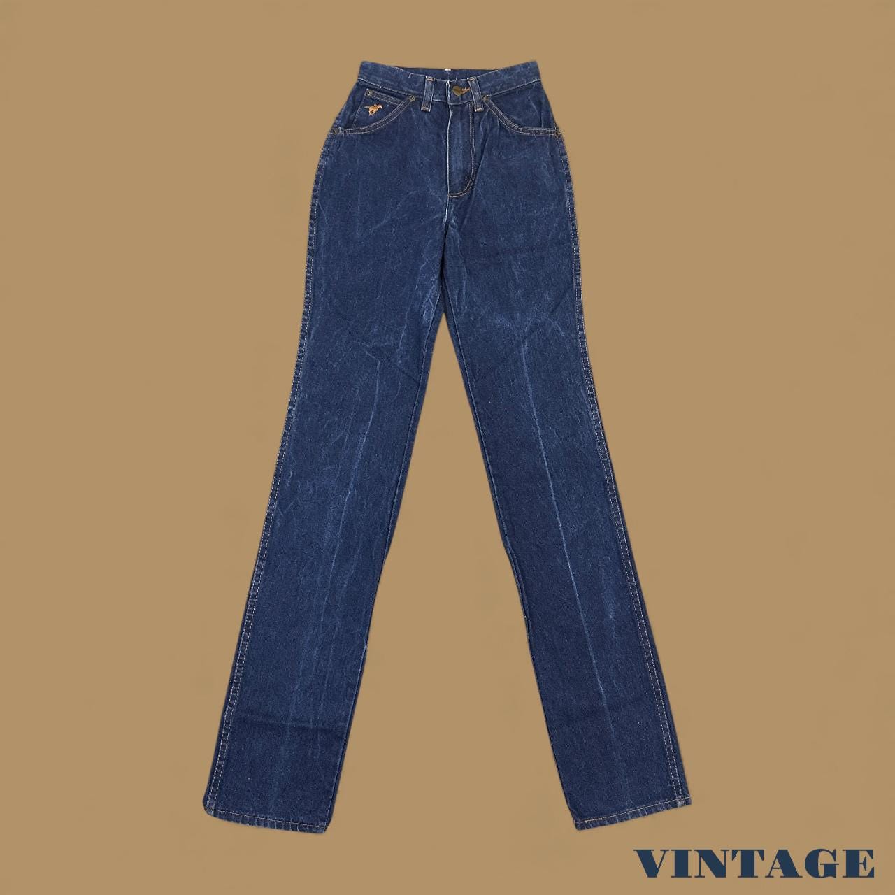 Vintage 80s Wrangler Straight Leg Petite Jeans Dark Blue W22 L34