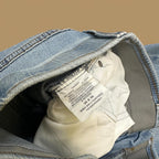 Vintage Lee Raw Hem Straight Leg Jeans Light Blue W28 L28