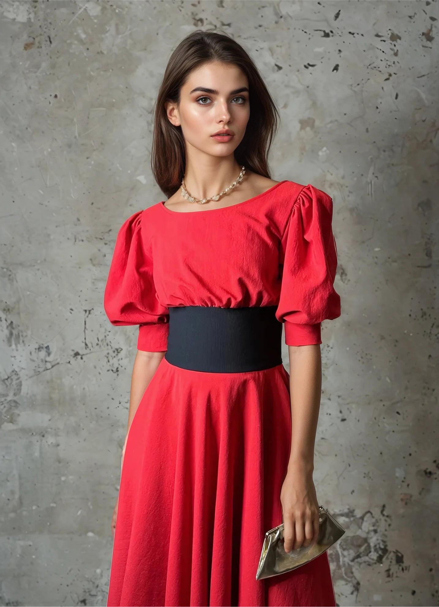 Stunning Original 1980's Vintage Zandra Rhodes Bright Red Dress UK 10 - 12