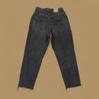 Vintage Lee Baggy Tapered Raw Hem Jeans Charcoal Black W29 L28