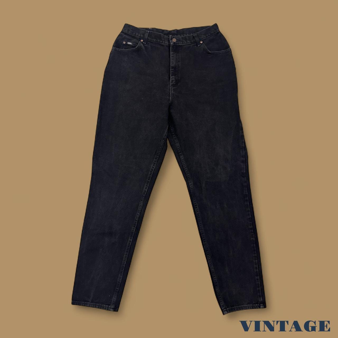 Vintage 90s Lee Tapered Leg Mom Jeans Black W34 L36