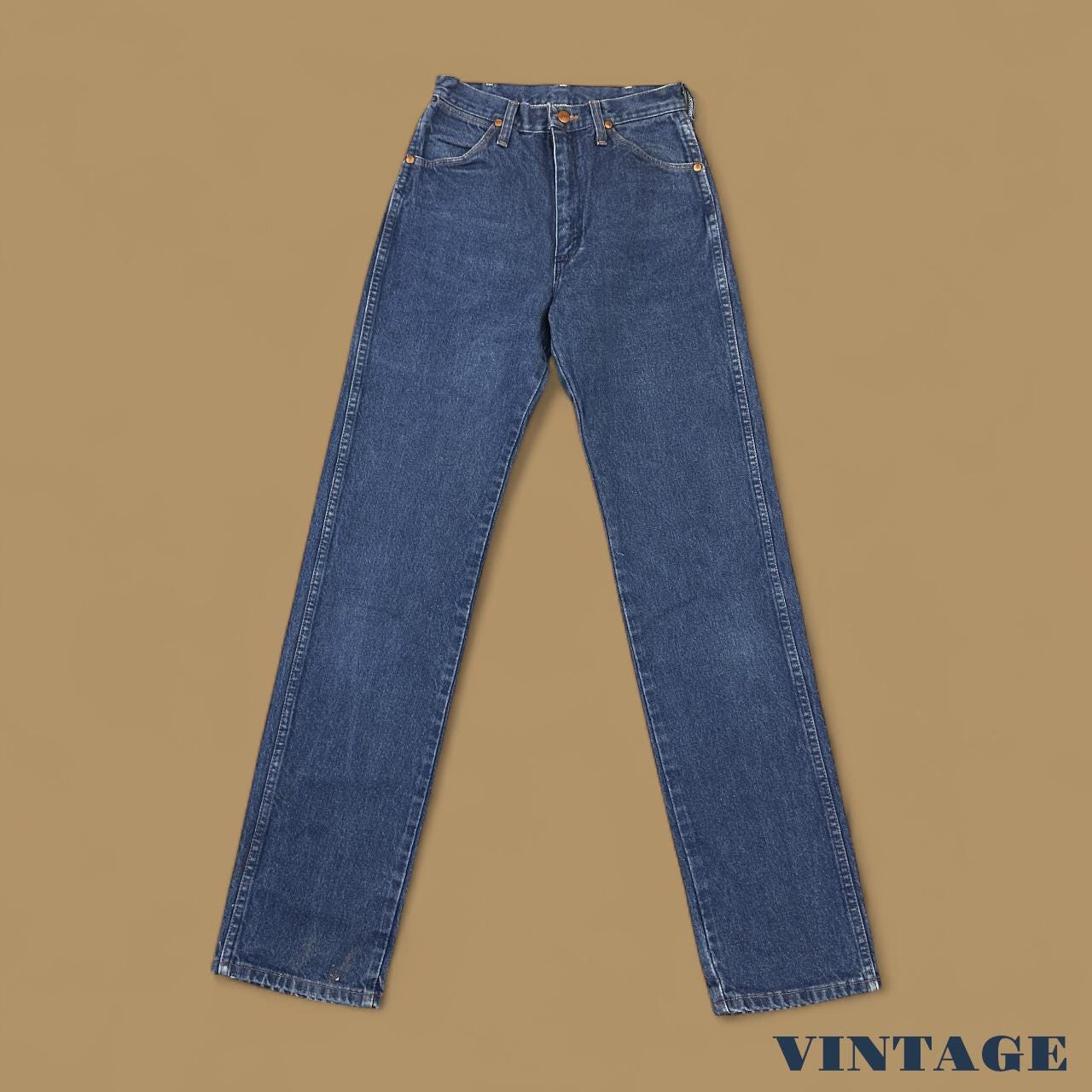 Vintage Wrangler USA Made Straight Leg Boyfriend/Mom Jeans Dark Blue W26 L34