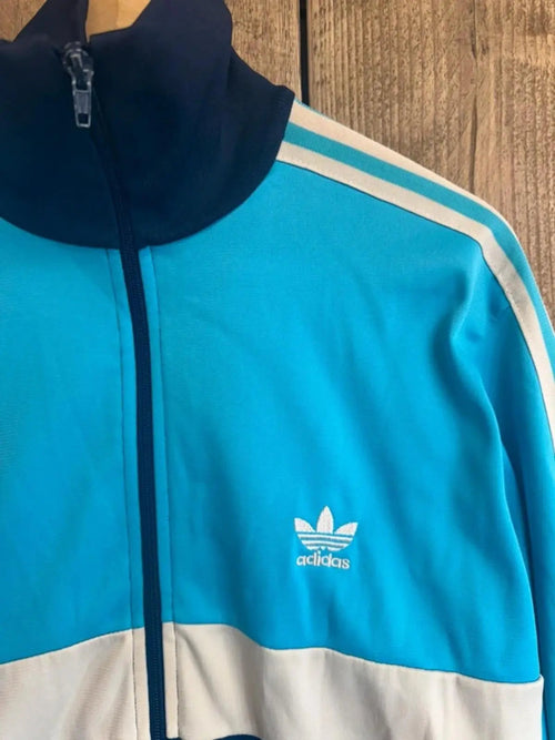 Vintage 80s Adidas Tracksuit Top Opti Zip Made In Hong Kong Medium