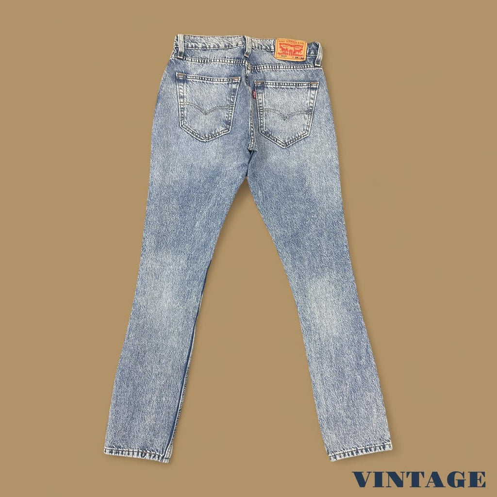 Vintage Levi&#39;s 512 Distressed Slim Fit Straight Leg Jeans Light Blue W29 L32