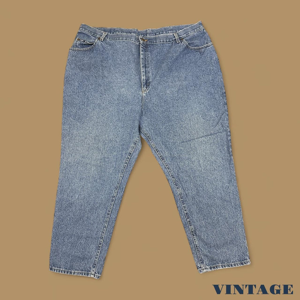 Vintage 90s Lee Baggy Tapered Leg Mom Jeans Mid Blue W46 L30
