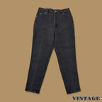 Vintage 90&#39;s Lee Tapered Leg Mom Jeans Charcoal Black W32 L30