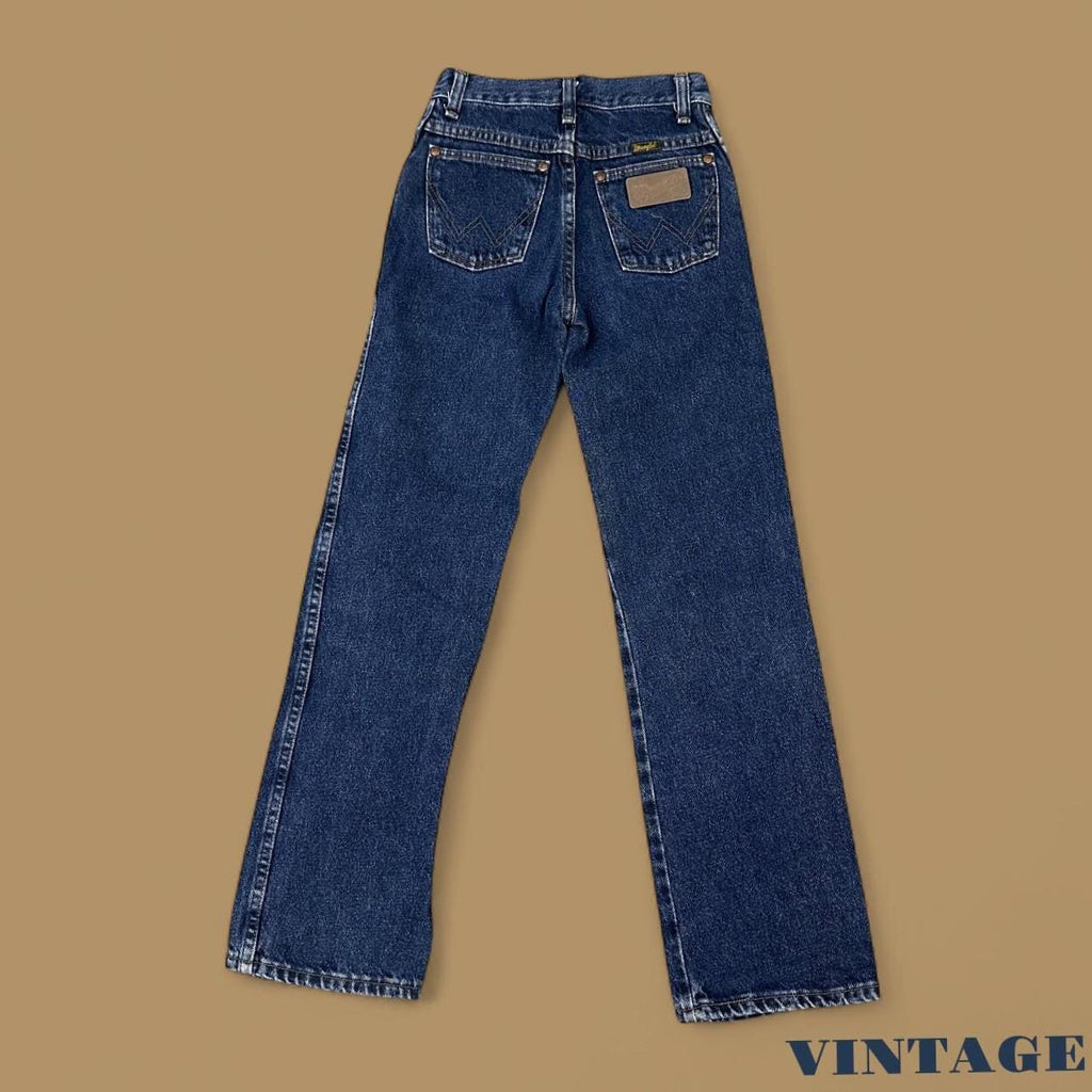 Vintage Wrangler High Waist Bootcut Jeans Dark Blue W22 L27