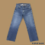 Vintage Wrangler USA Raw Hem Straight Leg Skater Jeans Mid Blue W31 L28
