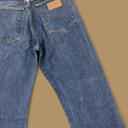 Vintage Wrangler USA Raw Hem Boyfriend Fit Jeans Dark Blue W25 L32