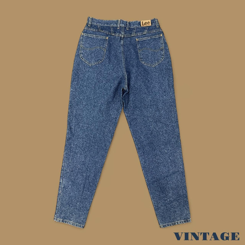 Vintage 90&#39;s Lee Tapered Leg Mom Jeans Dark Blue W33 L34