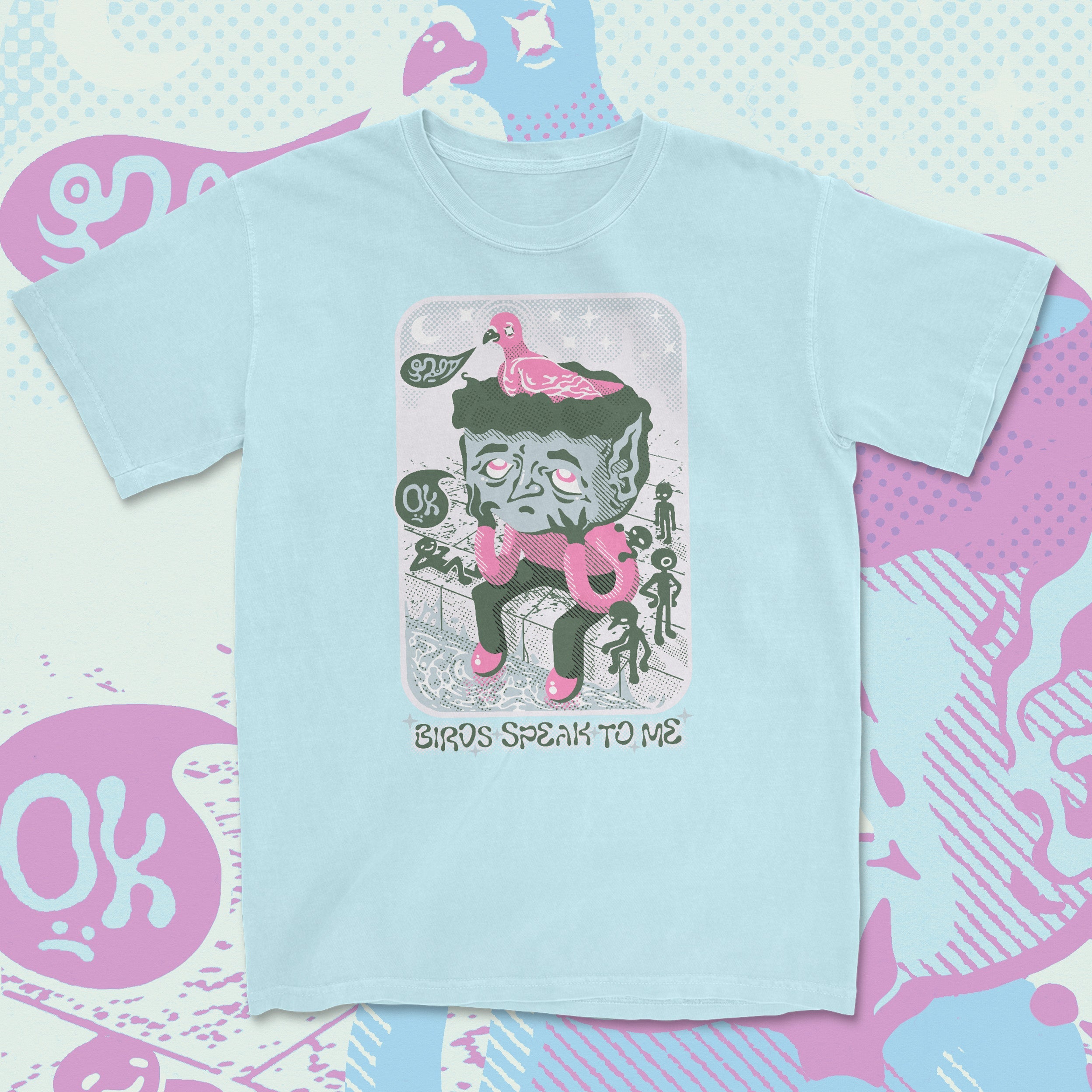 birds speak to me - t-shirt Chambray