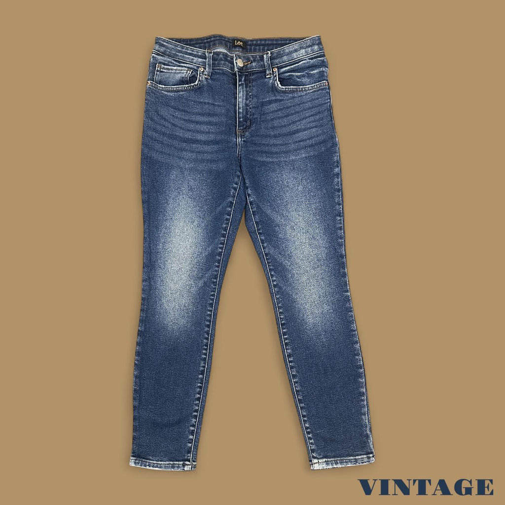 Vintage Lee Slim Fit Straight Leg Boyfriend Jeans Dark Blue W31 L27
