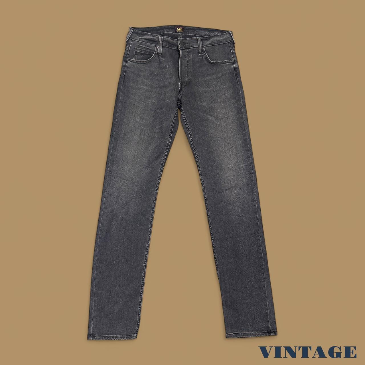 Vintage Lee Powell Slim Straight Leg Jeans Charcoal Grey W31 L36